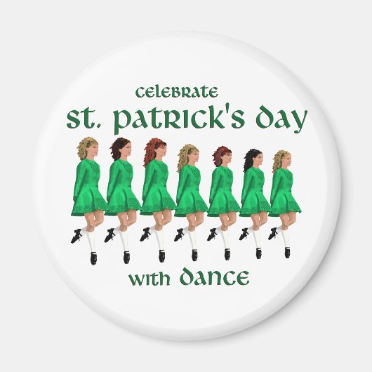 Ierse Stepdans viert St. Patrick's Day Magneet (Voorkant)