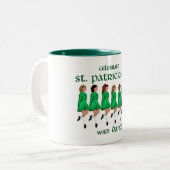 Ierse Stepdans viert St. Patrick's Day Tweekleurige Koffiemok (Voorkant links)
