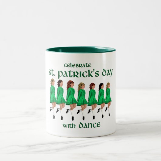 Ierse Stepdans viert St. Patrick's Day Tweekleurige Koffiemok (Center)