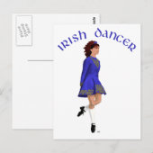 Ierse Stepdanser - Blauw Briefkaart (Voorkant / Achterkant)