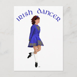 Ierse Stepdanser - Blauw Briefkaart