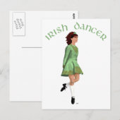 Ierse Stepdanser - Groen Briefkaart (Voorkant / Achterkant)