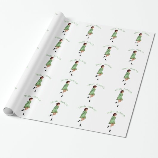 Ierse Stepdanser - Groen Cadeaupapier (Uitgerold)