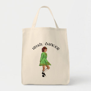 Ierse stepdanser in groene jurk tote bag