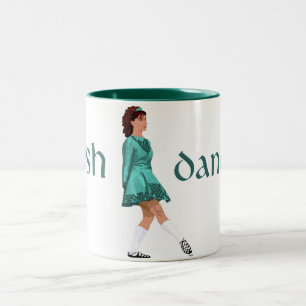 Ierse Stepdanser - Zachte Schoen - Teal Tweekleurige Koffiemok