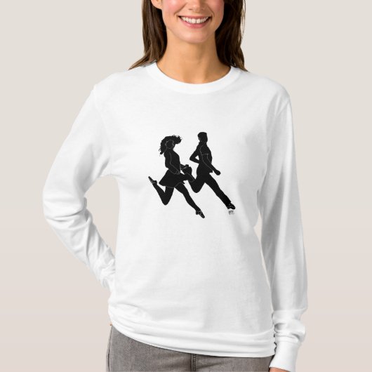 Ierse Stepdansers in Silhouet T-shirt (Voorkant)