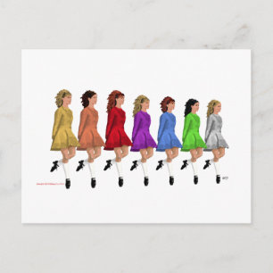 Ierse Stepdansers - Regenbooglijn van Dansers Briefkaart