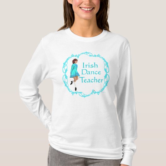 Ierse Stepdansleraar - Turquoise T-shirt (Voorkant)