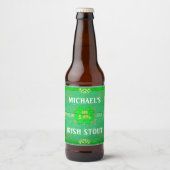 Ierse Stout Rustiek Groen Hout Ambacht Homebrewing Bier Etiket (Voorkant)