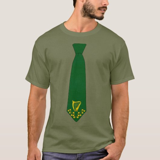 Ierse stropdas w/Shamrocks & Harp T-shirt (Voorkant)