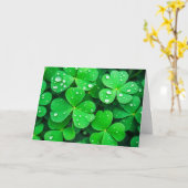 Ierse Succes Vierbladige Klavers Kaart (Gele Bloem)