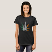 Ierse T Blad St Patricks Day Onkruid T-shirt (Voorkant volledig)