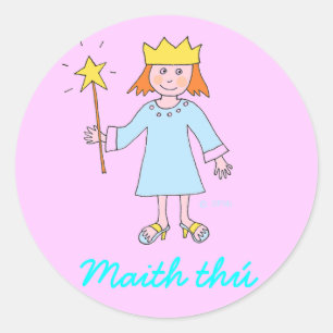 Ierse taal Goed gedaan Prinses Beloning sticker