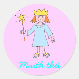 Ierse taal Goed gedaan Prinses Beloning sticker