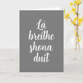 Ierse taal Happy Birthday Kaart (Gele Bloem)