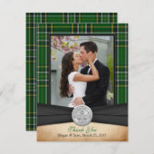 Ierse Tartan Keltische Claddagh bruiloft dank u Bedankkaart (Voorkant / Achterkant)