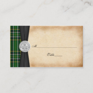 Ierse Tartan Keltische Claddagh Trouwplaats kaarte Plaatskaartje