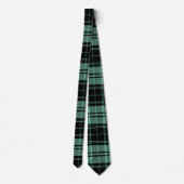 Ierse Tartan Pattern in Mint Groen en Zwart Stropdas (Achterkant)