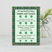 Ierse Tartan St. Patrick's Day Uitnodiging (Staand voorkant)