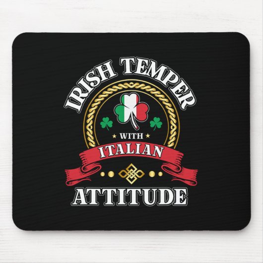 Ierse Temper Italiaanse Attitude St. Patricks Dag Muismat (Voorkant)