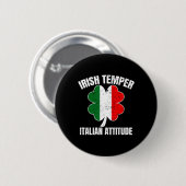 Ierse Temper Italiaanse Attitude St. Patricks Ital Ronde Button 5,7 Cm (Voorkant /achterkant)