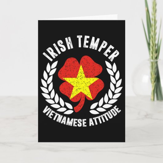 Ierse Temper Vietnamese Attitude Vlag St Patrick's Kaart (Voorkant)