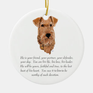 Ierse Terrier Aandenken - mannetje Keramisch Ornament