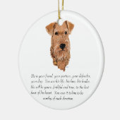 Ierse Terrier Aandenken - mannetje Keramisch Ornament (Links)