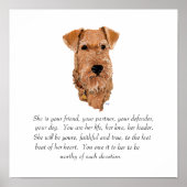 Ierse Terrier Aandenken - Vrouwelijk Poster (Voorkant)