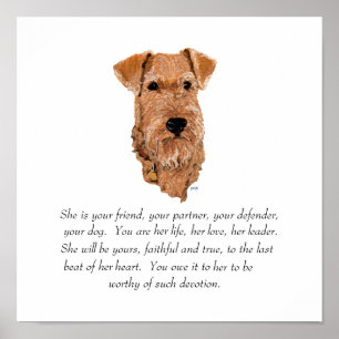 Ierse Terrier Aandenken - Vrouwelijk Poster
