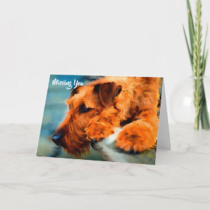 Ierse terrier Dog mist u blanco in notitie Kaart