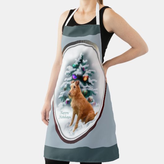 Ierse Terrier gepersonaliseerde Kerstmis Schort (Insitu)