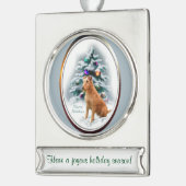Ierse Terrier gepersonaliseerde Kerstmis Verzilverd Banner Ornament (Links)