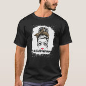 Ierse Terriër Hond Moeder Bleekte Messy Bun Leopar T-shirt (Voorkant)