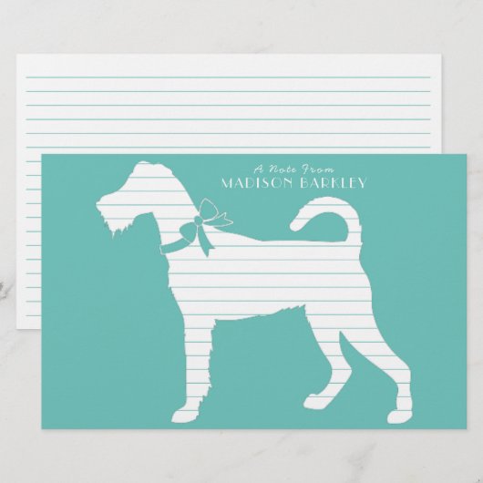 Ierse Terrier Hond Puppy Briefpapier (Voorkant / Achterkant)