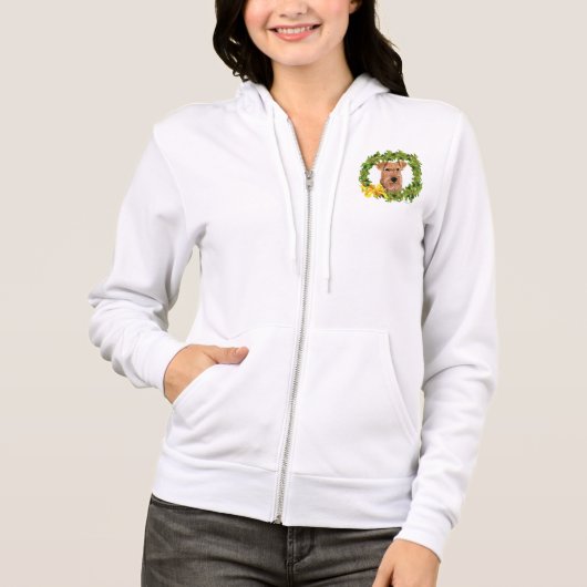 Ierse Terrier Hulstkrans Hoodie (Voorkant)
