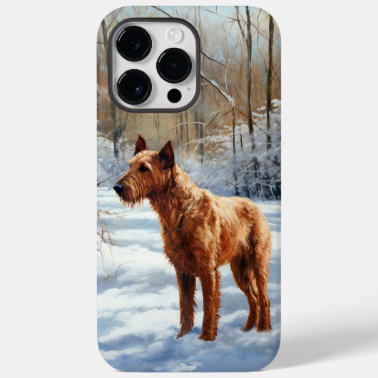 Ierse Terriër Laat het Sneeuwen Kerstmis Case-Mate iPhone Case (Achterkant)