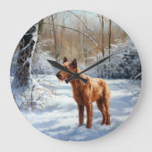 Ierse Terrier Laat het Sneeuwen Kerstmis Grote Klok (Voorkant)