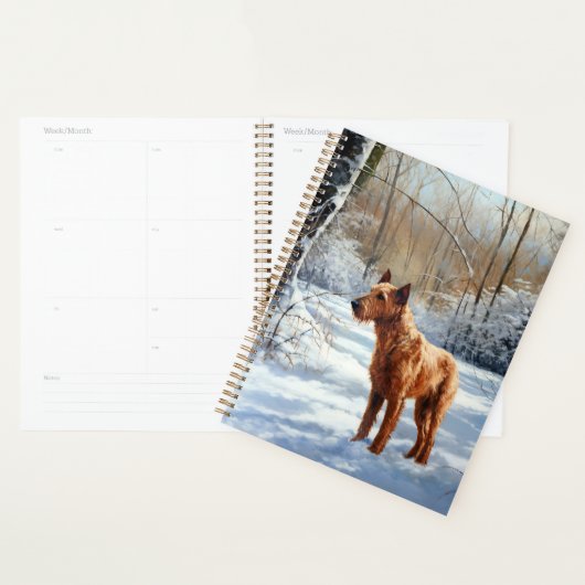 Ierse Terrier Laat het Sneeuwen Kerstmis Planner (Display)