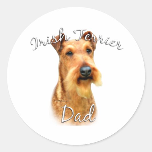 Ierse Terriër Pa 2 Ronde Sticker (Voorkant)