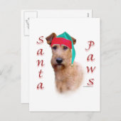 Ierse Terrier Santa Paws Feestdagenkaart (Voorkant / Achterkant)