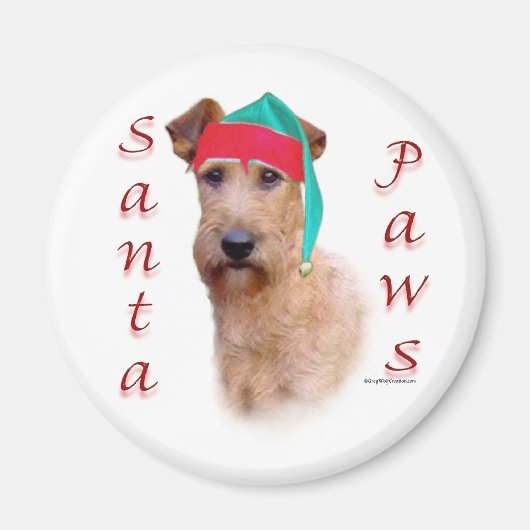 Ierse Terrier Santa Paws Magneet (Voorkant)
