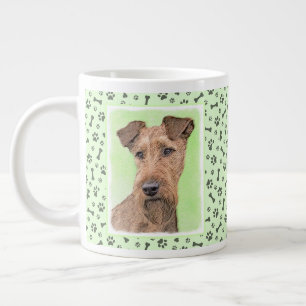 Ierse Terrier Schilderij - Mooie Originele Hond Ku Grote Koffiekop