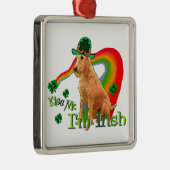 Ierse Terrier St. Patrick's Day Metalen Ornament (Rechts)