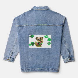 Ierse terriër St. Patrick's Day plezier Denim Jacket
