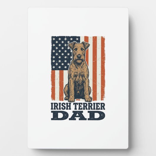 Ierse Terrier Vader Patriottisch Vintage Fotoplaat (voorkant)