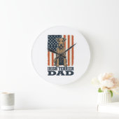 Ierse Terrier Vader Patriottisch Vintage Grote Klok (Huis)