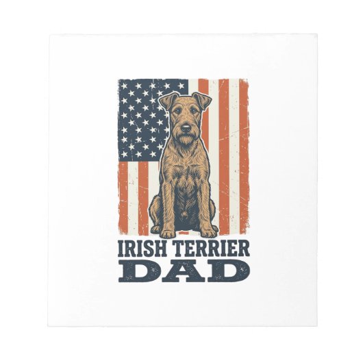 Ierse Terrier Vader Patriottisch Vintage Notitieblok (Voorkant)