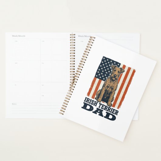 Ierse Terriër Vader Patriottisch Vintage Planner (Display)