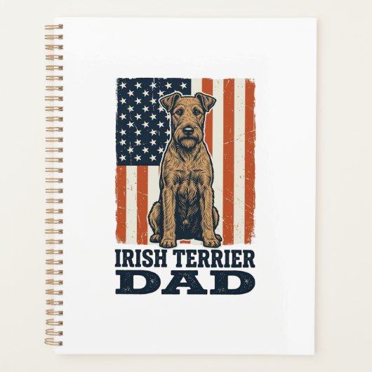 Ierse Terriër Vader Patriottisch Vintage Planner (Voorkant)